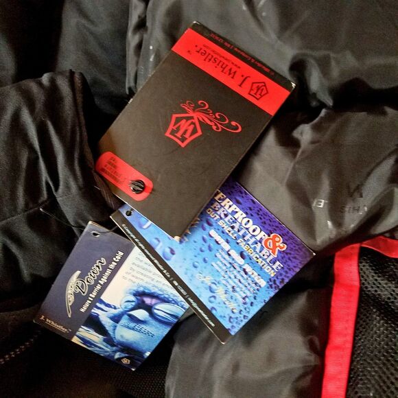 J Whistler Down Parka Puffer Coat Men’s Medium Black Red Trim Hooded Heavy NEW - Picture 6 of 7